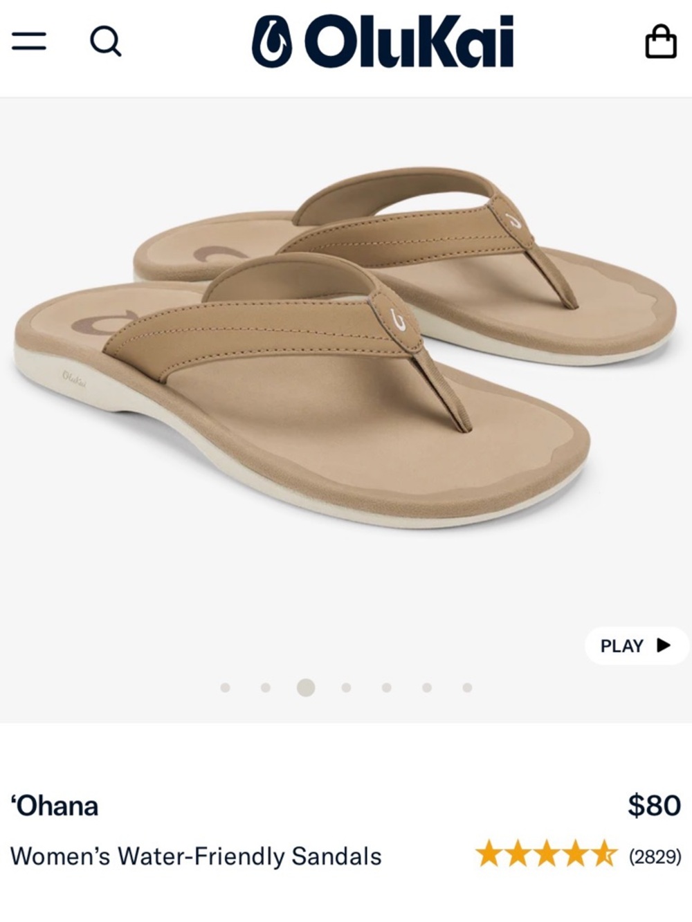 OluKai 'Ohana Flip-Flop Sandal in Warm Sand - Picture 2 of 8